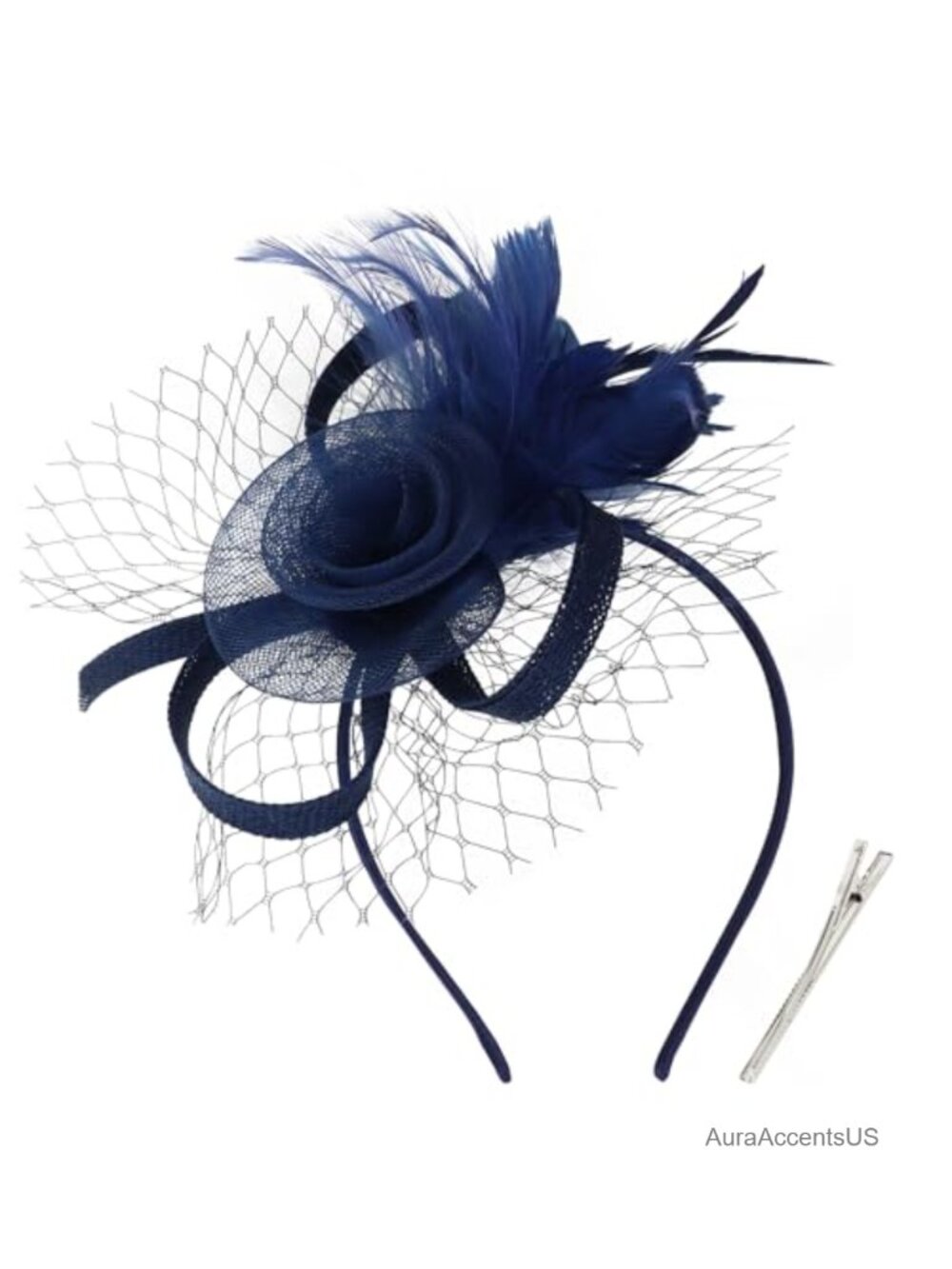 Feather Fascinator Hat with Headband and Clip for Women Derby Tea Party